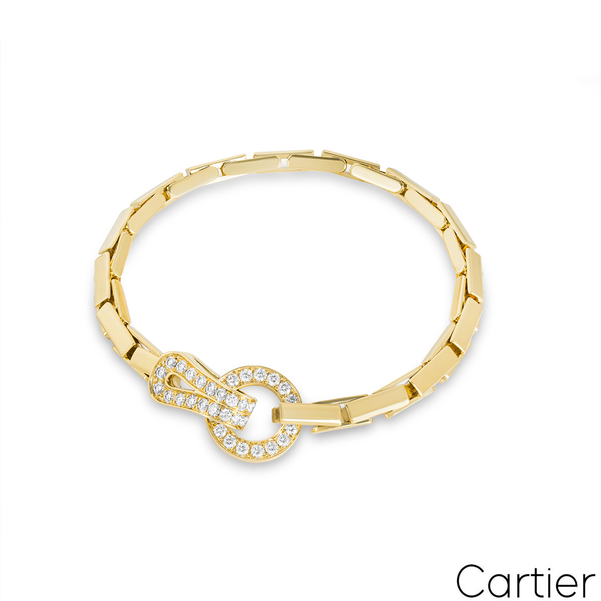 Cartier Yellow Gold Diamond Agrafe Bracelet | Rich Diamonds